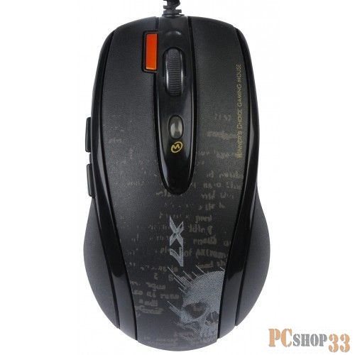 Мышь A4 V-Track F5 черный/рисунок лазерная (3000dpi) USB игровая (6but)