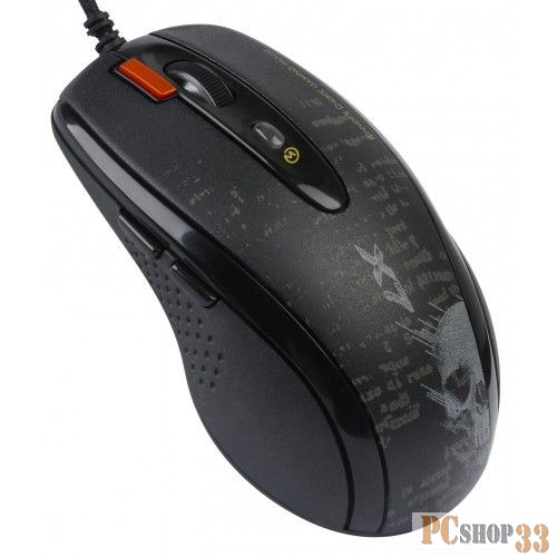 Мышь A4 V-Track F5 черный/рисунок лазерная (3000dpi) USB игровая (6but)