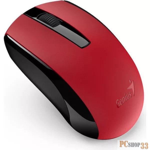 Мышь беспроводная Genius ECO-8100, 2.4 GHz, 800-1600 dpi, встроенный аккумулятор, Red