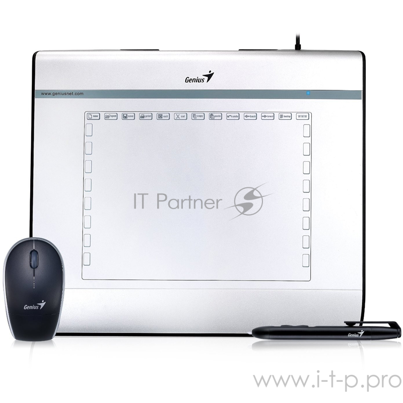 Графический планшет GENIUS MousePen I608X, раб. зона: 6х8 дюймов, Стилус+Беспроводная Мышь, Разрешен