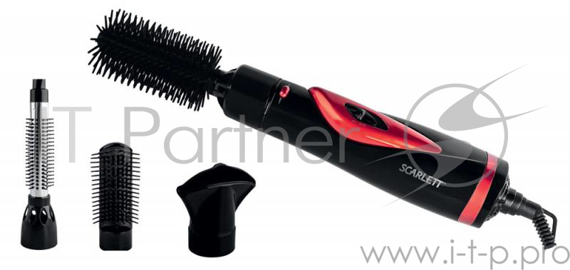 Фен-щетка Scarlett SC-HAS73I04 черный/красный