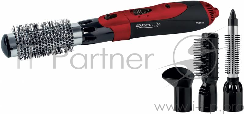 Фен-щетка Scarlett SC-HAS73I10 черный/красный