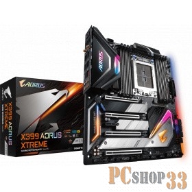 Мат. плата SocketTR4 GIGABYTE X399 AORUS XTREME (AMD X399, 8xDDR4, M.2, SATA III, RAID, 4xPCI-E, 3x1Гбит LAN, WiFi, BT, USB3.1, E-ATX)