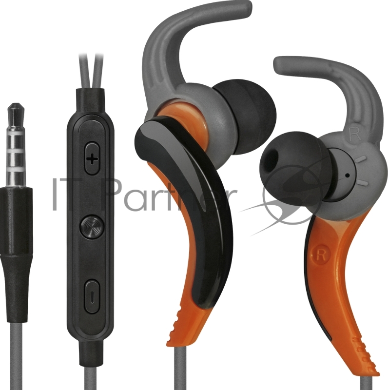 Наушники Defender OutFit W765 серый+оранжевый, вставки
