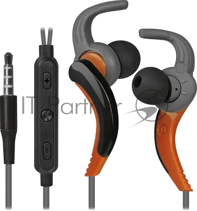 Наушники Defender OutFit W765 серый+оранжевый, вставки
