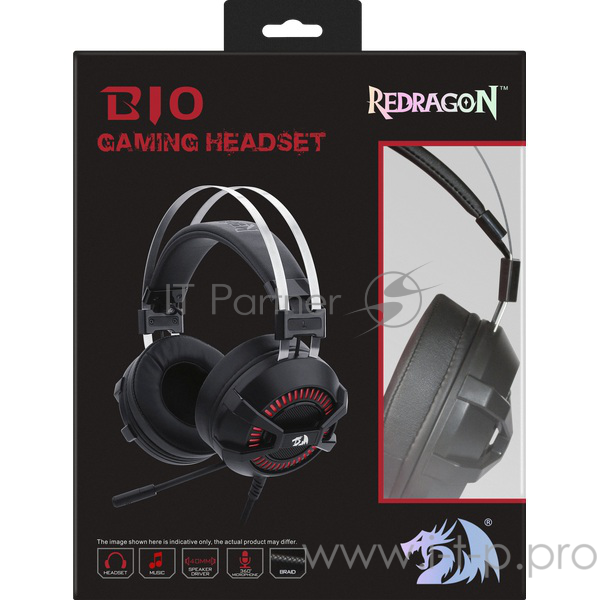 Наушники Defender Bio черный+красный, кабель 2 м Redragon