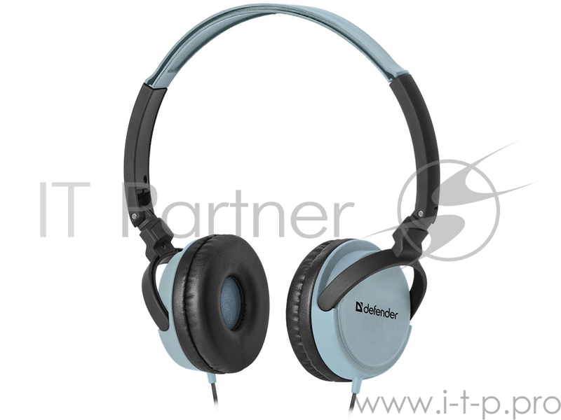 Наушники Defender Accord 160 черный+синий, кабель 1,2 м