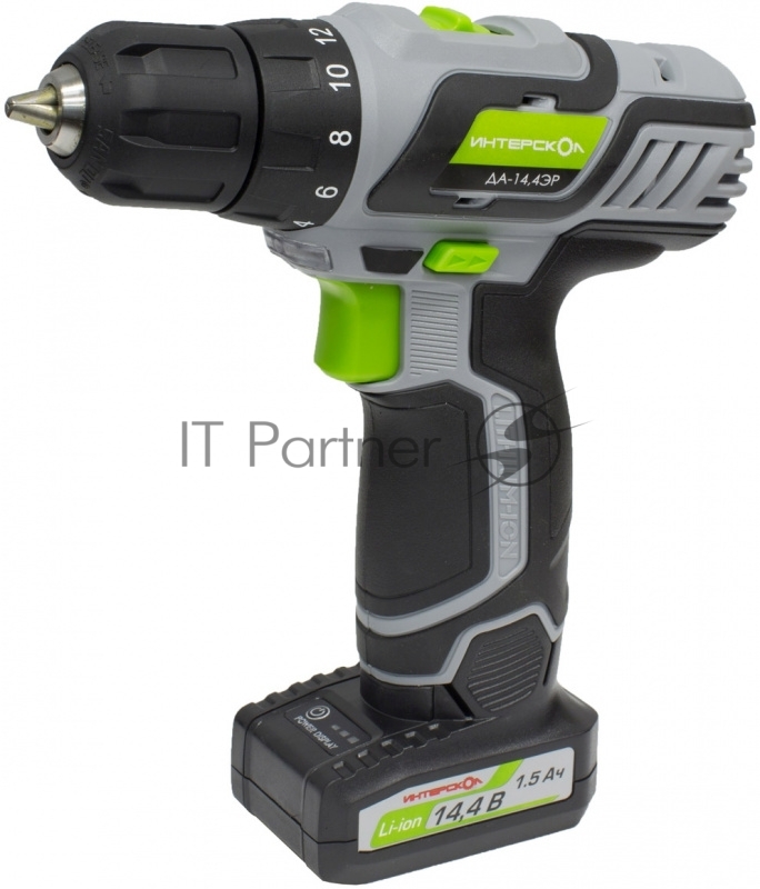 Дрель, Шуруповерт ИНТЕРСКОЛ ДА-14,4ЭР акк. дрель-шуруп Li-ion 535.0.2.01 {Li-ion, 2 аккум., 1,5Ач}