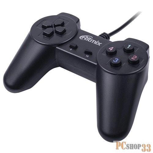 Геймпад RITMIX GP-001 Black {USB, Общее количество кнопок: 14 шт., Длина кабеля: 150 +- 5 см}