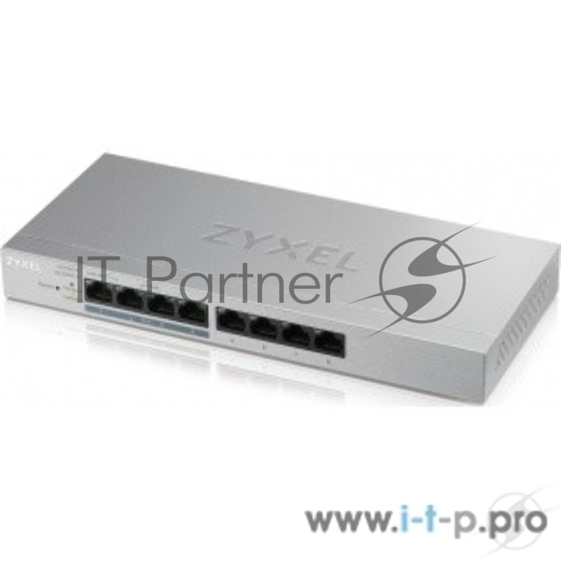 Сетевое оборудование ZYXEL GS1200-8HPV2-EU0101F Коммутатор 8xGE (4xPoE+), настольный, бесшумный (без вентилятора), с поддержкой VLAN, IGMP, QoS и Link Aggregation, бюджет PoE 60 Вт