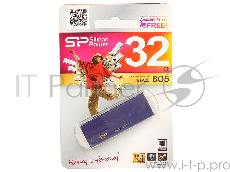 Носитель информации Silicon Power USB Drive 32Gb Blaze B05 SP032GBUF3B05V1D {USB3.0, Blue}