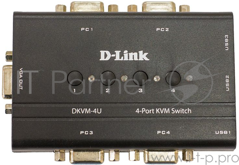 Переключатель D-Link DKVM-4U/A6A/C1A 4-портовый KVM-переключатель с портами USB