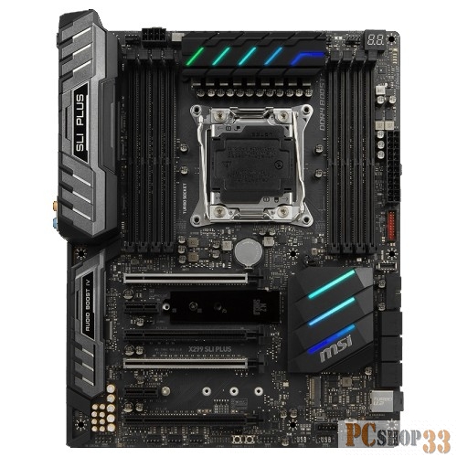 Материнская плата MSI X299 SLI PLUS RTL {S2066, X299, 8xDDR4, 4xPCI-Ex16, 2xPCI-Ex1, SATA III+RAID, M.2, U.2, 2xGB Lan, USB3.1, ATX}