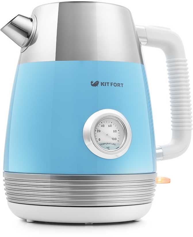 Чайник 633-4-КТ Чайник Kitfort Мощность: 1800-2150 Вт.Ёмкость: 1,7 л.Длина шнура: 0,7 м. голубой.