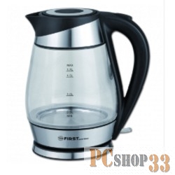 Чайник Чайник FIRST 5405-2, стеклянный, 1.7 л, 2200 Вт, подсветка, фильтр, Внутренняя подсветка.черный