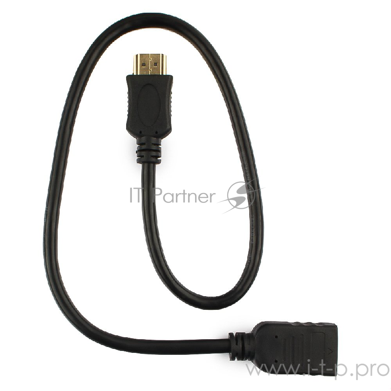 Кабель Удлинитель кабеля HDMI Cablexpert CC-HDMI4X-0.5M, 0.5 м, v2.0, 19M/19F, черный, экран