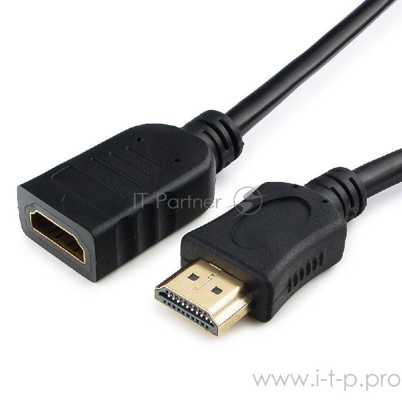 Кабель Удлинитель кабеля HDMI Cablexpert CC-HDMI4X-0.5M, 0.5 м, v2.0, 19M/19F, черный, экран