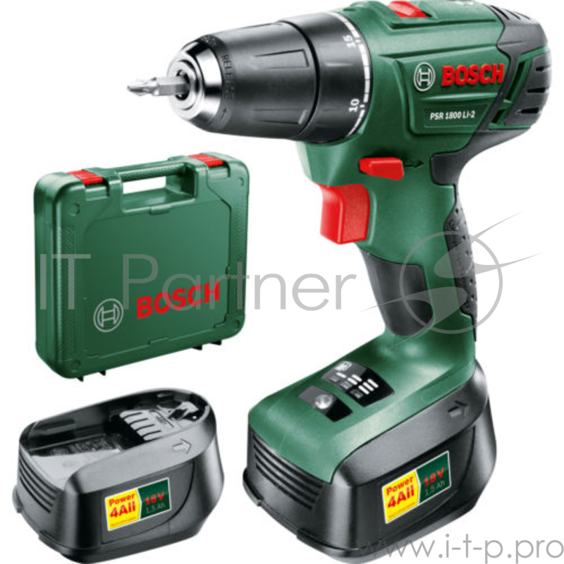 Дрель-шуруповерт ударная Bosch PSB 1800 LI-2 аккум. патрон:быстрозажимной (кейс в комплекте)