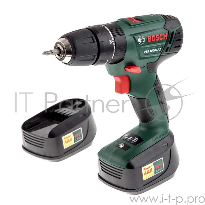 Дрель-шуруповерт ударная Bosch PSB 1800 LI-2 аккум. патрон:быстрозажимной (кейс в комплекте)