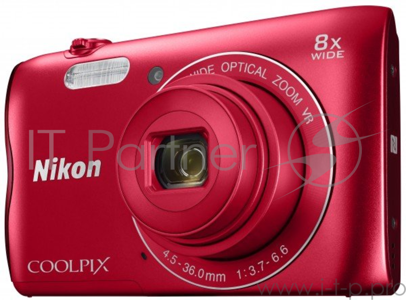 Фотоаппарат Nikon Coolpix A300 Red 20.1Mp, 8x zoom, SD, Wi-Fi, BT, USB, 2.7
