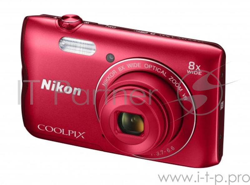 Фотоаппарат Nikon Coolpix A300 Red 20.1Mp, 8x zoom, SD, Wi-Fi, BT, USB, 2.7