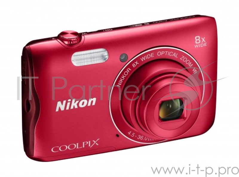 Фотоаппарат Nikon Coolpix A300 Red 20.1Mp, 8x zoom, SD, Wi-Fi, BT, USB, 2.7