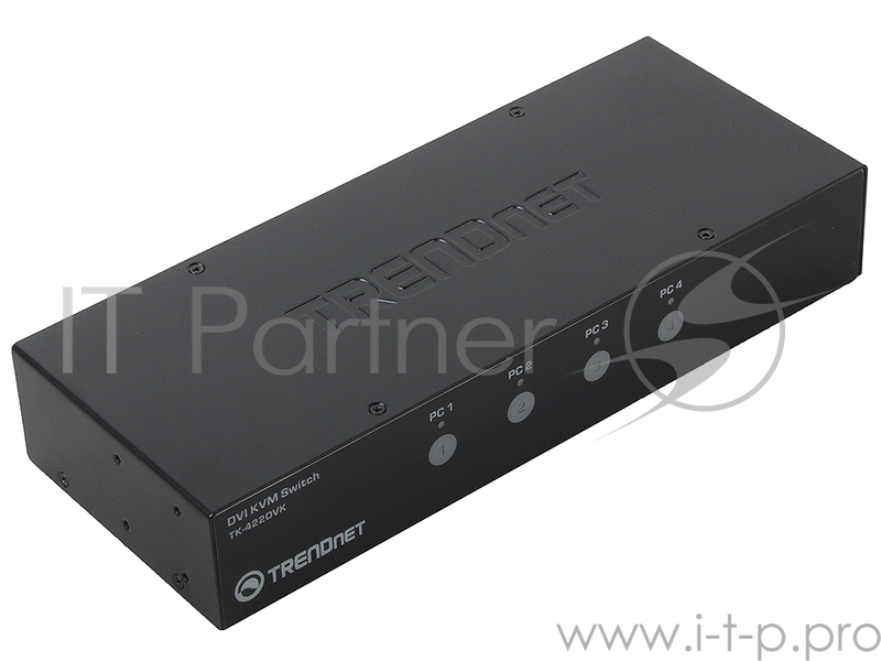 Переключатель KVM Trendnet TK-422DVK Комплект 4-портовый KVM-переключатель с выходом DVI