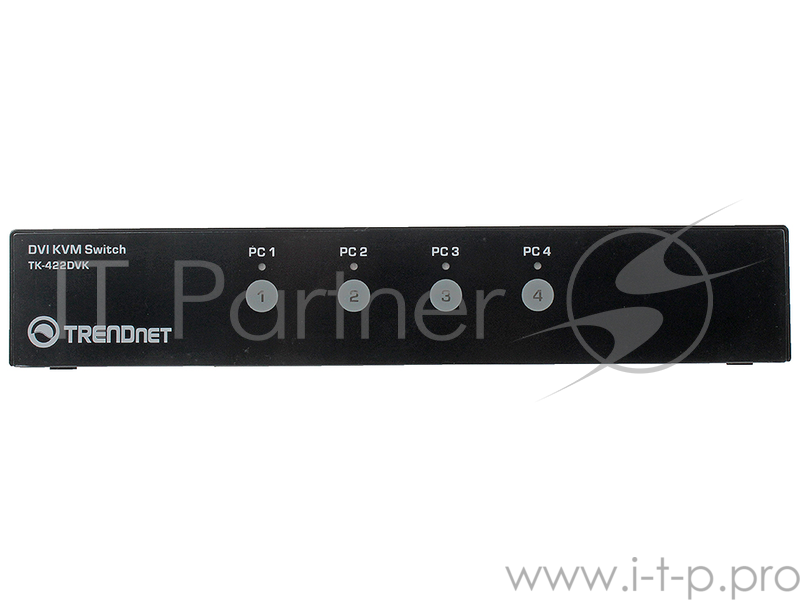 Переключатель KVM Trendnet TK-422DVK Комплект 4-портовый KVM-переключатель с выходом DVI
