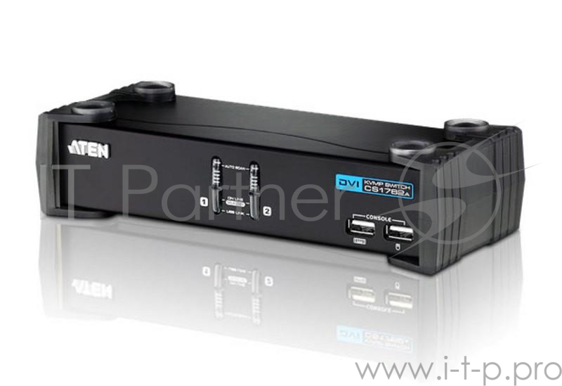 Переключатель KVM ATEN CS1762A-AT-G CUBIQ 2 PORT USB 2.0 DVI KVMP SWITCH