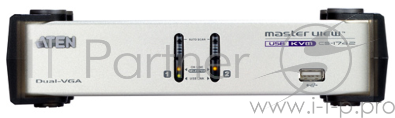 Переключатель KVM ATEN CS1742C-AT 2 PORT DUAL-VIEW KVM SWITCH W/