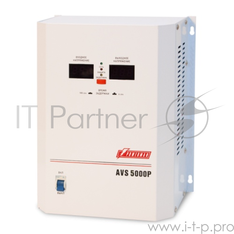 Сетевые фильтры Powerman Стабилизаторы напряжения AVS-5000P (220В±8% 5000ВА,25А,КПД 98%,циф. индикация вх./вых.)
