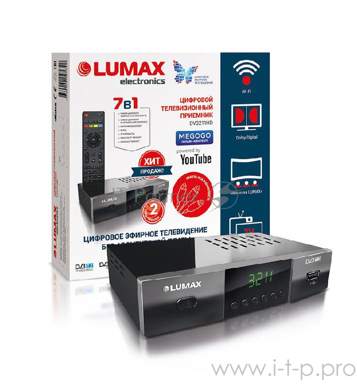 Цифровой телевизионный приемник DVBT2 LUMAX DV3211HD