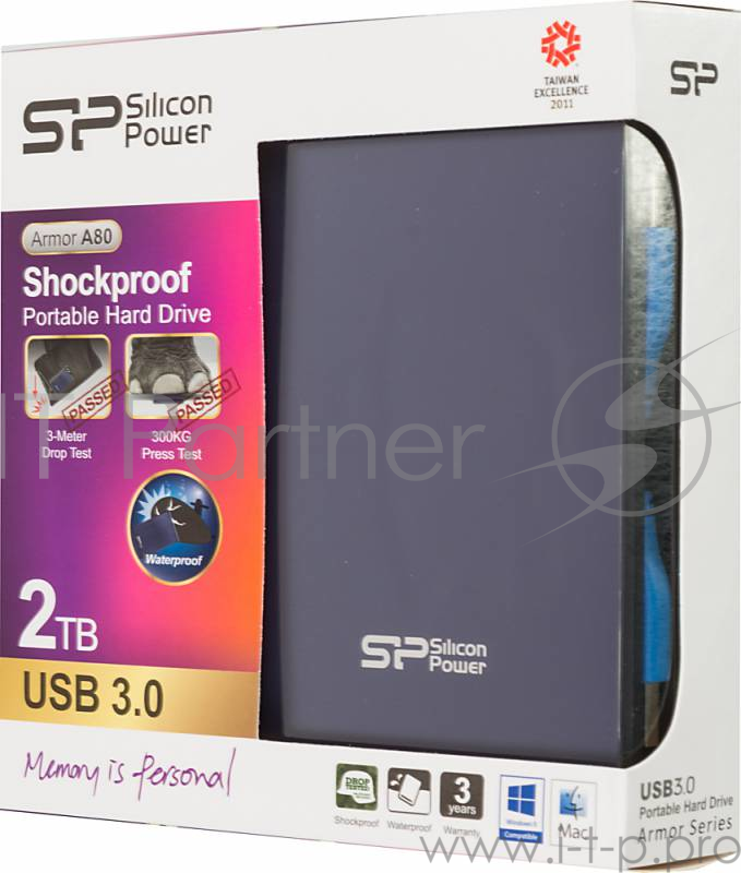Жесткий диск Silicon Power USB 3.0 2Tb A80 Armor 2.5 синий