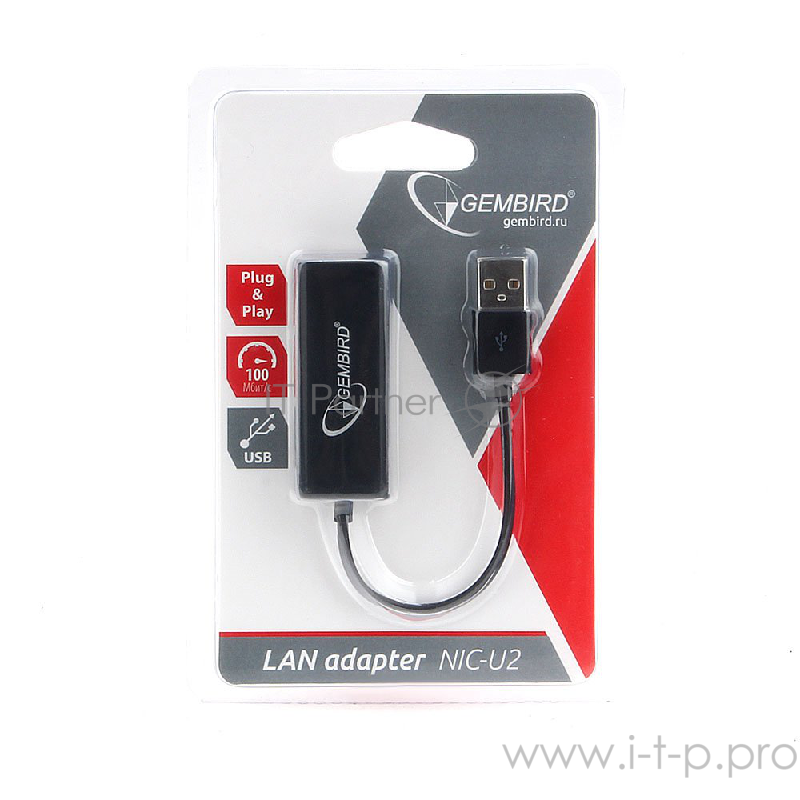 Сетевой адаптер Ethernet Gembird NIC-U2 USB 2.0 - Fast Ethernet adapter