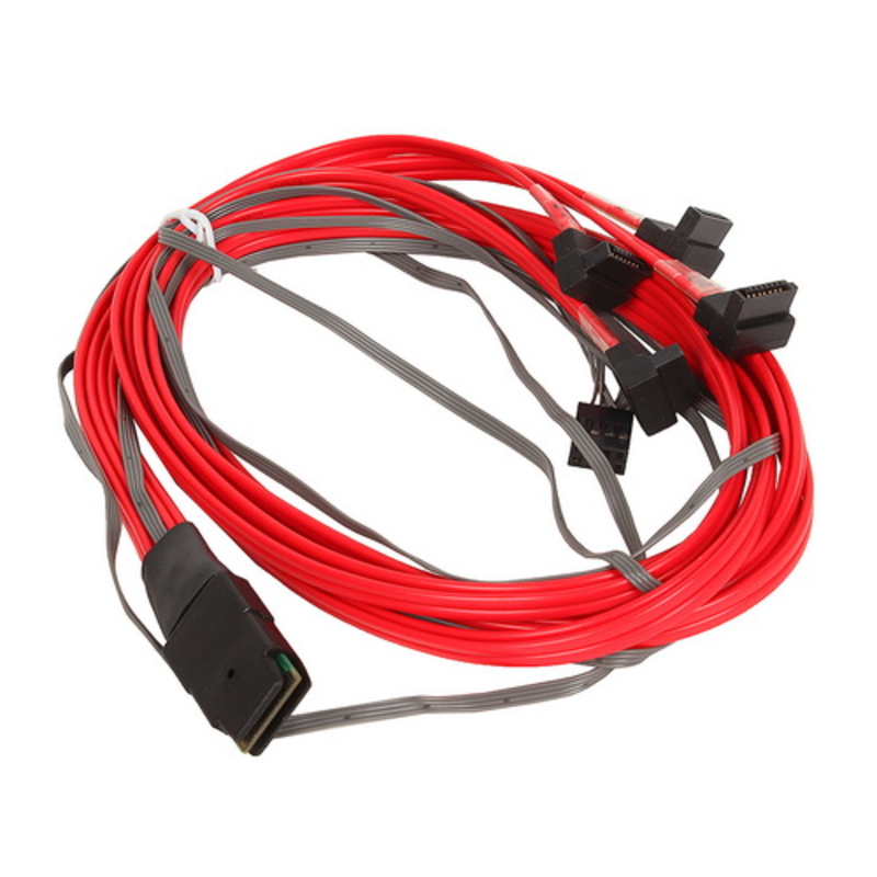 Кабель ACD-SFF8087-RASATA-10M, Internal SFF8087-to-4*SATA(угловой) ( mSAS -to- 4*SATA RightAngle),
