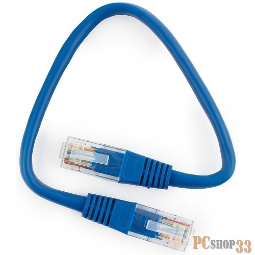 Патч-корд медный UTP Cablexpert PP10-0.25M/B кат.5e, 0.25 м, литой, многожильный (синий)