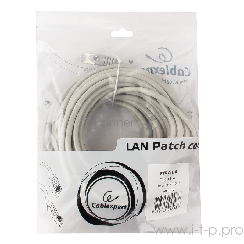 Патч-корд FTP Gembird кат.6, 1.5м, литой, многожил.