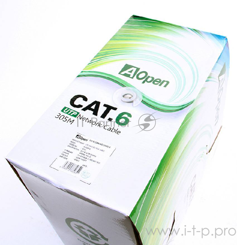 Кабель Aopen UTP 4 пары кат.6 (бухта 305м) p/n: ANC614