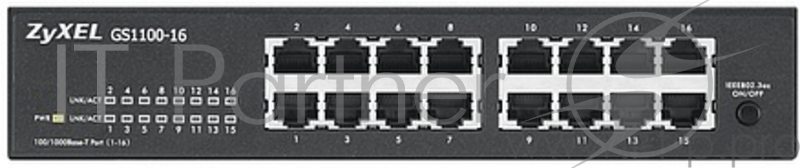 Коммутатор Zyxel GS1100-16 неуправляемый настольный/19U 16x10/100/1000BASE-T