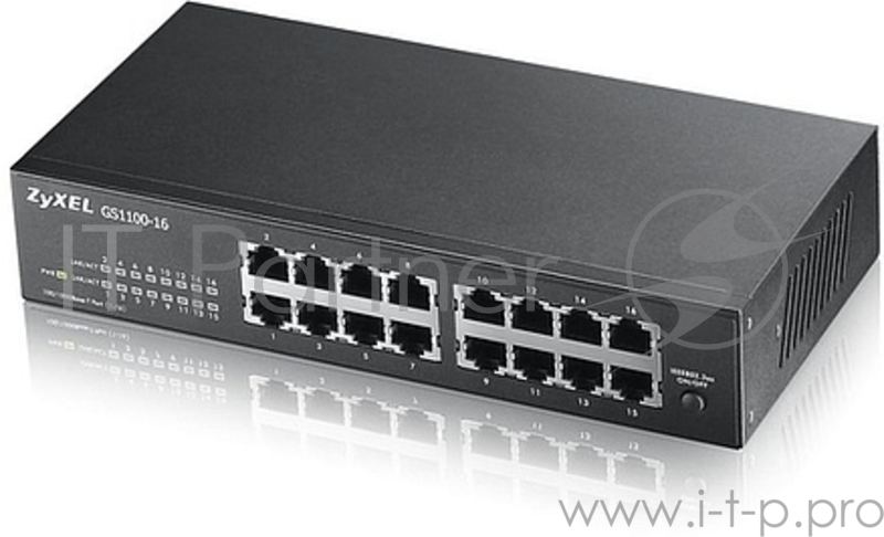 Коммутатор Zyxel GS1100-16 неуправляемый настольный/19U 16x10/100/1000BASE-T