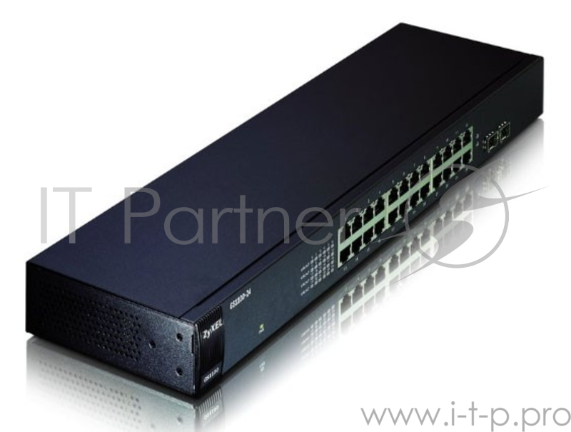 Коммутатор Zyxel GS1100-24 неуправляемый 19U 24x10/100/1000BASE-T 2x10/100/1000BASE-T/Mini GBIC (SFP