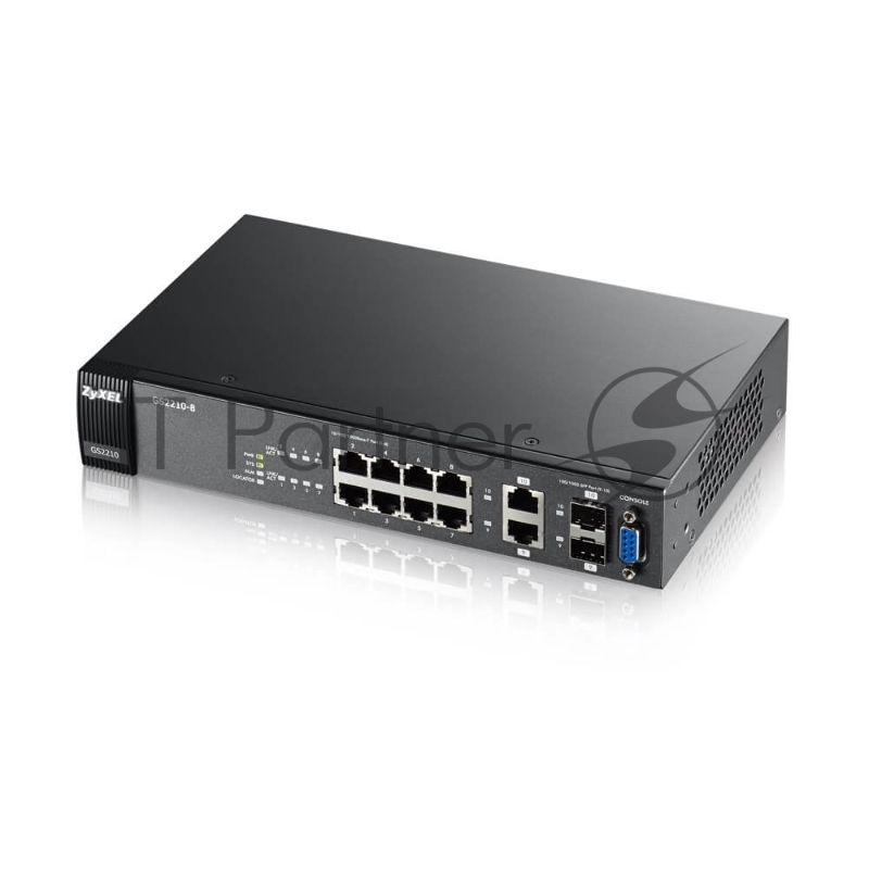 Коммутатор Zyxel GS2210-8 управляемый настольный/19U 8x10/100/1000BASE-T 2x10/100/1000BASE-T/Mini GB