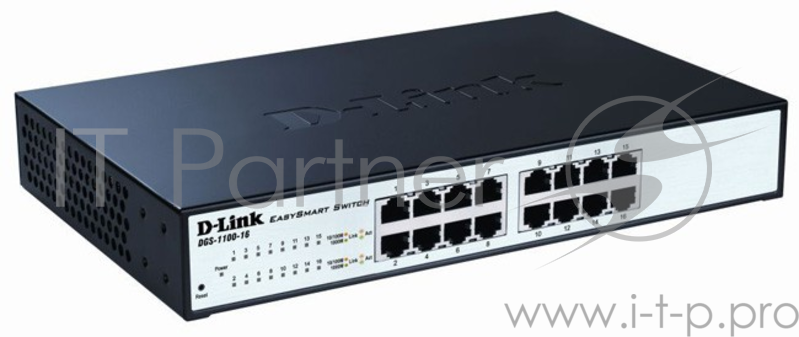 Коммутатор D-Link DGS-1100-16 управляемый настольный/19U 16x10/100/1000BASE-T