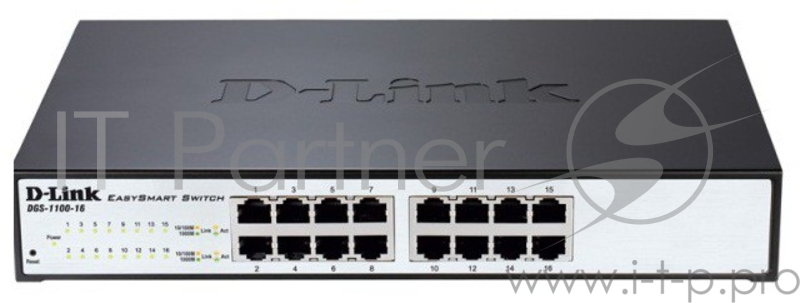 Коммутатор D-Link DGS-1100-16 управляемый настольный/19U 16x10/100/1000BASE-T