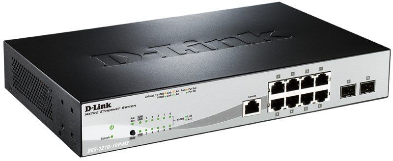 Коммутатор D-Link DGS-1210-10P/ME настраиваемый настольный/19U 8x10/100/1000BASE-T