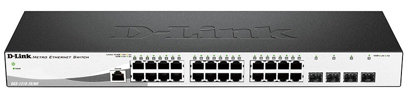 Коммутатор D-Link DGS-1210-28/ME/A1A управляемый 19U 24x10/100/1000BASE-T 24x10/100/1000BASE-T/Mini