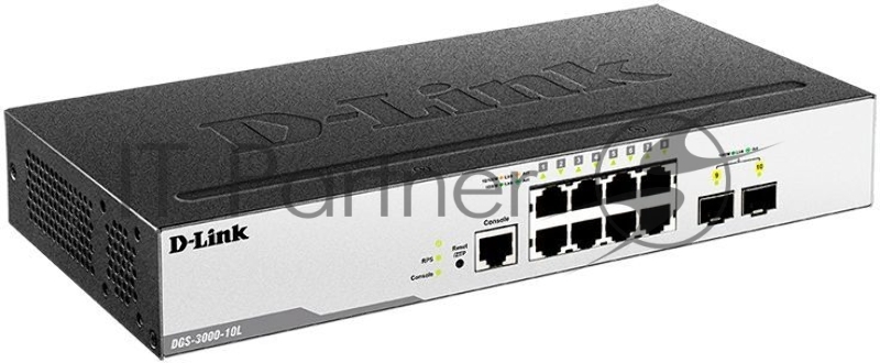 Коммутатор D-Link DGS-3000-10L/B1A 8G 2SFP управляемый