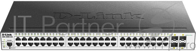Коммутатор D-Link DGS-3000-52L/B1A Управляемый коммутатор 2 уровня с 48 портами 10/100/1000Base-T и