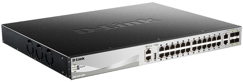 Коммутатор D-Link DGS-3130-30PS/A1A 24G 2x10G 4SFP+ 24PoE 370W управляемый