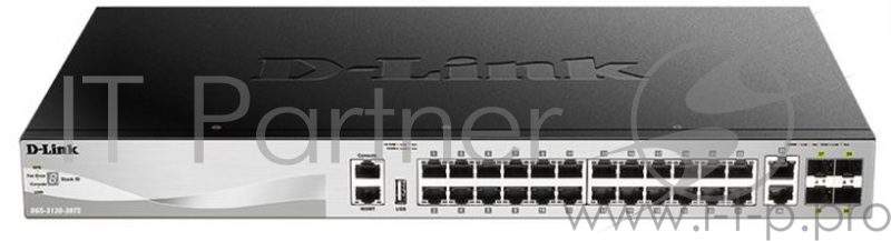 Коммутатор D-Link DGS-3130-30TS/A1A Управляемый стекируемый коммутатор 3 уровня с 24 портами 10/100/